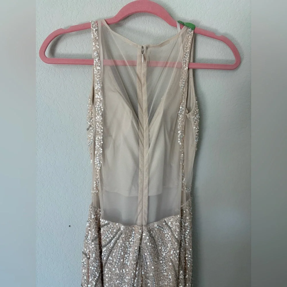 Adrianna Papell-Adrian Maddox Collection Sequin Tan Gown - Picture 8 of 13